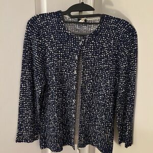 J. Crew Navy and Cream Wool Cardigan